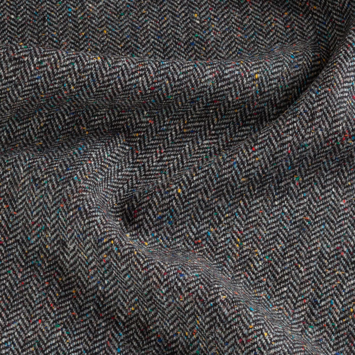 Silver Turf Herringbone Tweed