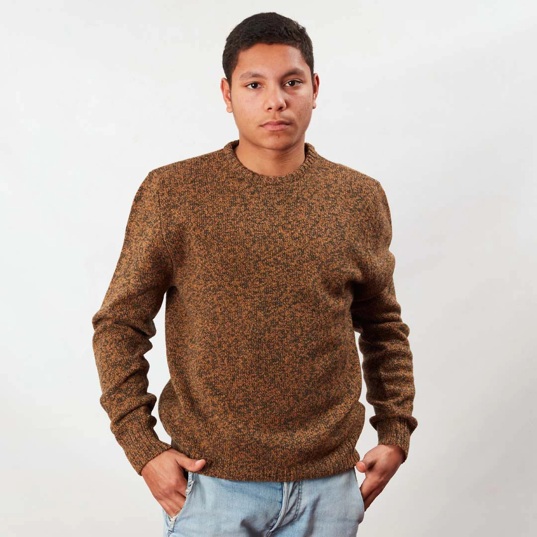 Свитер Osborne Lambswool molted crew neck - Seaweed/Oxide