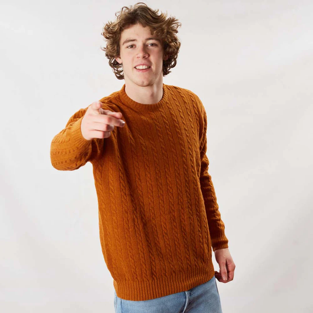 Свитер Osborne Lambswool small cable crew neck - Oxide